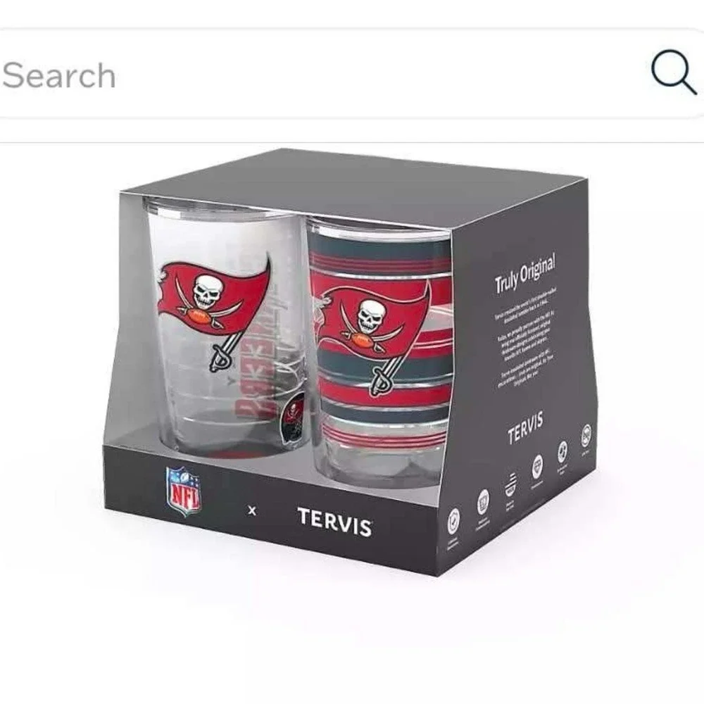 Tervis Tumbler set (4) 16oz Tampa Bay Buccaneers NFL New with lids Go Bucs!